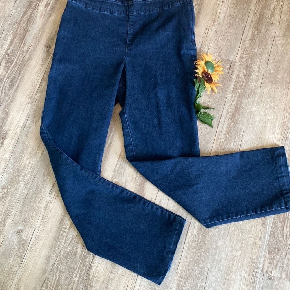 Talbots Heritage Side Zip Straight Leg Stretch Jeans Blue Size 10